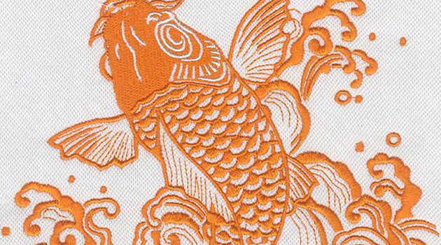 Embroidery Digitizing design Orange Koi Fish preview