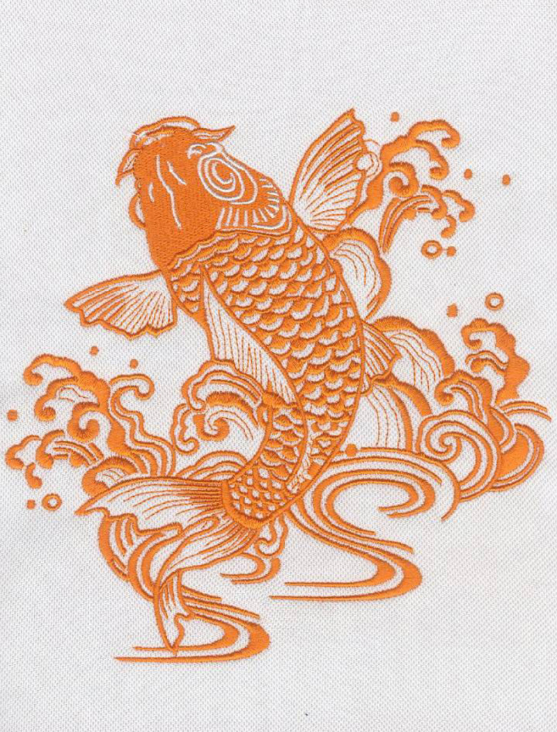 Embroidery Digitizing design Orange Koi Fish Full Size