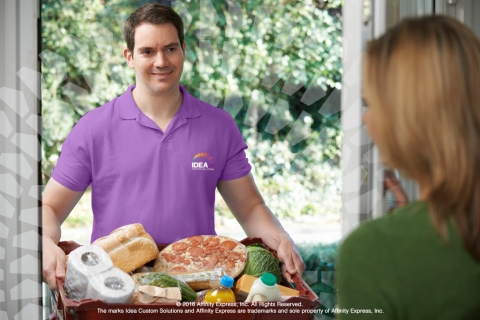 Man Delivering Food and Groceries to Customer