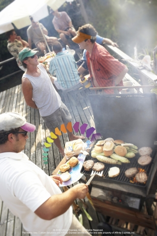 People Attending Summer Barbecue