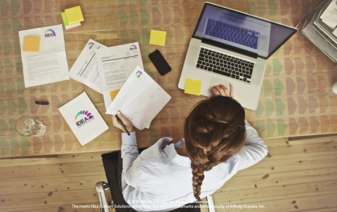 Woman Working at Desk Showing Work Routines