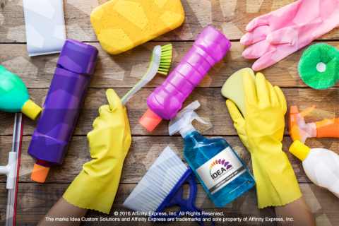 Hands and Cleaning Tools Show Spring Cleaning is Good for Business